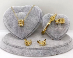Stainless steel jewelry Necklace Earrings bracelet ring set Wholesale