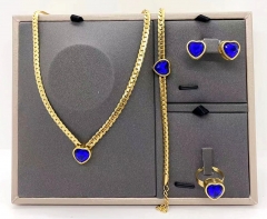 Stainless steel jewelry Necklace Earrings bracelet ring set Wholesale