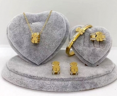 Stainless steel jewelry Necklace Earrings bracelet ring set Wholesale