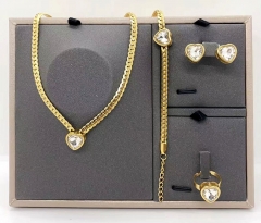 Stainless steel jewelry Necklace Earrings bracelet ring set Wholesale