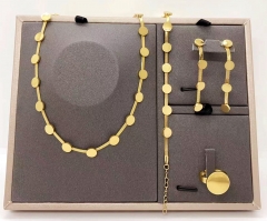 Stainless steel jewelry Necklace Earrings bracelet ring set Wholesale