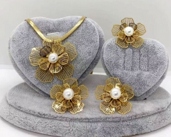 Stainless steel jewelry Necklace Earrings ring set Wholesale