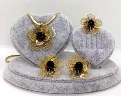 Stainless steel jewelry Necklace Earrings ring set Wholesale