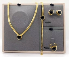 Stainless steel jewelry Necklace Earrings bracelet ring set Wholesale