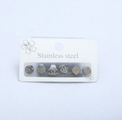 Stainless steel jewelry Earrings 3 pairs set wholesale