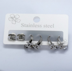 Stainless steel jewelry Earrings 3 pairs set wholesale
