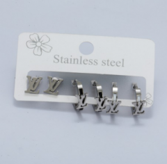 Stainless steel jewelry Earrings 3 pairs set wholesale