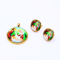 Stainless steel jewelry Pendant Earrings set Wholesale