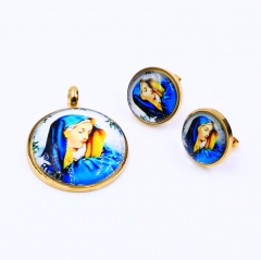 Stainless steel jewelry Pendant Earrings set Wholesale