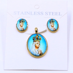 Stainless steel jewelry Pendant Earrings set Wholesale