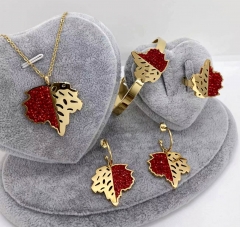 Stainless steel jewelry Necklace Earrings bracelet ring set Wholesale