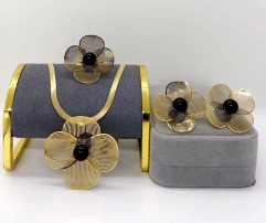 Stainless steel jewelry Necklace Earrings ring set Wholesale