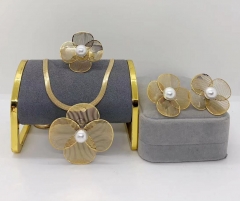 Stainless steel jewelry Necklace Earrings ring set Wholesale
