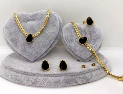 Stainless steel jewelry Necklace Earrings bracelet ring set Wholesale