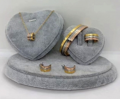 Stainless steel jewelry Necklace Earrings bracelet ring set Wholesale
