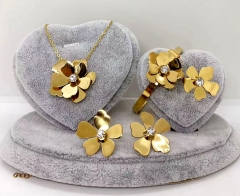 Stainless steel jewelry Necklace Earrings bracelet ring set Wholesale
