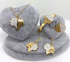 Stainless steel jewelry Necklace Earrings bracelet ring set Wholesale