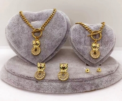 Stainless steel jewelry Necklace Earrings ring set Wholesale