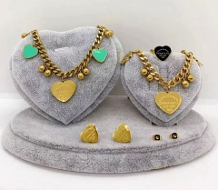 Stainless steel jewelry Necklace Earrings bracelet ring set Wholesale