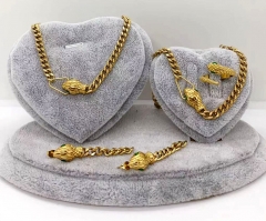 Stainless steel jewelry Necklace Earrings bracelet ring set Wholesale