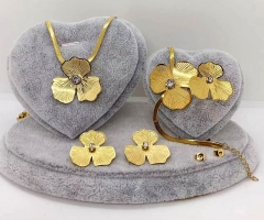 Stainless steel jewelry Necklace Earrings bracelet ring set Wholesale