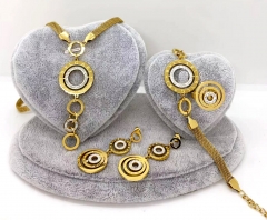 Stainless steel jewelry Necklace Earrings bracelet ring set Wholesale