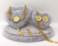 Stainless steel jewelry Necklace Earrings bracelet ring set Wholesale