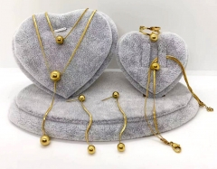 Stainless steel jewelry Necklace Earrings bracelet ring set Wholesale