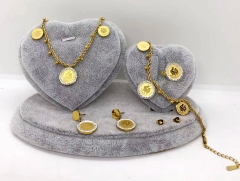 Stainless steel jewelry Necklace Earrings bracelet ring set Wholesale