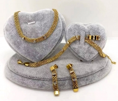 Stainless steel jewelry Necklace Earrings bracelet ring set Wholesale