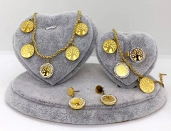 Stainless steel jewelry Necklace Earrings bracelet ring set Wholesale