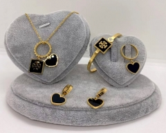 Stainless steel jewelry Necklace Earrings bracelet ring set Wholesale