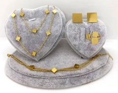 Stainless steel jewelry Necklace Earrings bracelet ring set Wholesale