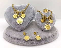 Stainless steel jewelry Necklace Earrings bracelet ring set Wholesale