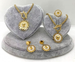 Stainless steel jewelry Necklace Earrings bracelet ring set Wholesale