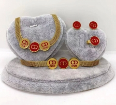 Stainless steel jewelry Necklace Earrings bracelet ring set Wholesale