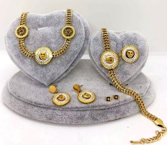 Stainless steel jewelry Necklace Earrings bracelet ring set Wholesale