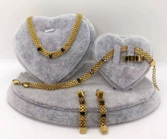 Stainless steel jewelry Necklace Earrings bracelet ring set Wholesale