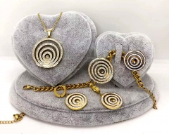Stainless steel jewelry Necklace Earrings bracelet ring set Wholesale