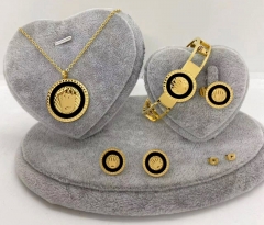 Stainless steel jewelry Necklace Earrings bracelet ring set Wholesale