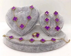 Stainless steel jewelry Necklace Earrings bracelet ring set Wholesale
