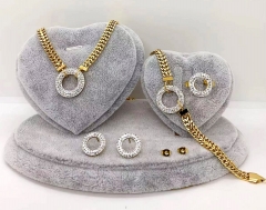 Stainless steel jewelry Necklace Earrings bracelet ring set Wholesale