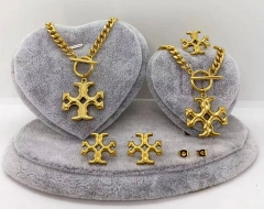 Stainless steel jewelry Necklace Earrings bracelet ring set Wholesale