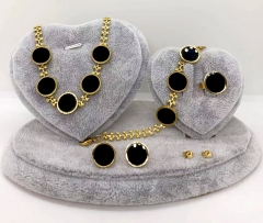Stainless steel jewelry Necklace Earrings bracelet ring set Wholesale