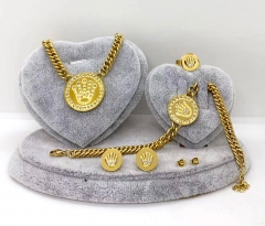 Stainless steel jewelry Necklace Earrings bracelet ring set Wholesale