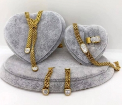 Stainless steel jewelry Necklace Earrings bracelet ring set Wholesale