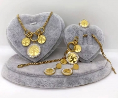 Stainless steel jewelry Necklace Earrings bracelet ring set Wholesale