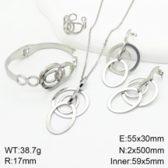 Stainless steel jewelry Necklace Earrings bracelet ring set Wholesale