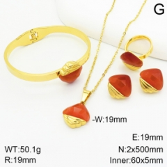 Stainless steel jewelry Necklace Earrings bracelet ring set Wholesale