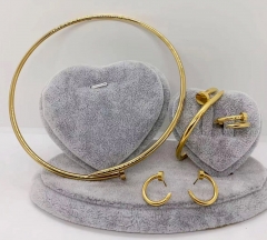Stainless steel jewelry Necklace Earrings bracelet ring set Wholesale